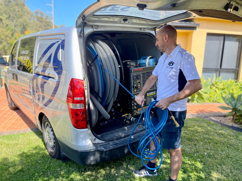 Local Sunshine Coast bond carpet cleaning and pest control service van.